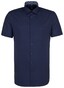 Seidensticker Poplin Uni Short Sleeve Contrast Shirt Navy