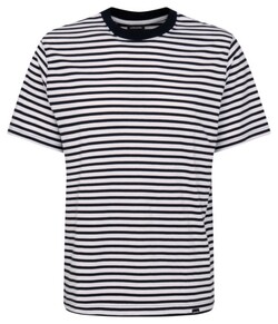 Seidensticker Round Neck Striped Short Sleeve T-Shirt Wit-Zwart