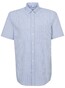 Seidensticker Short Sleeve Modern Two Color Check Overhemd Sky Blue Melange