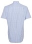 Seidensticker Short Sleeve Modern Two Color Check Shirt Sky Blue Melange