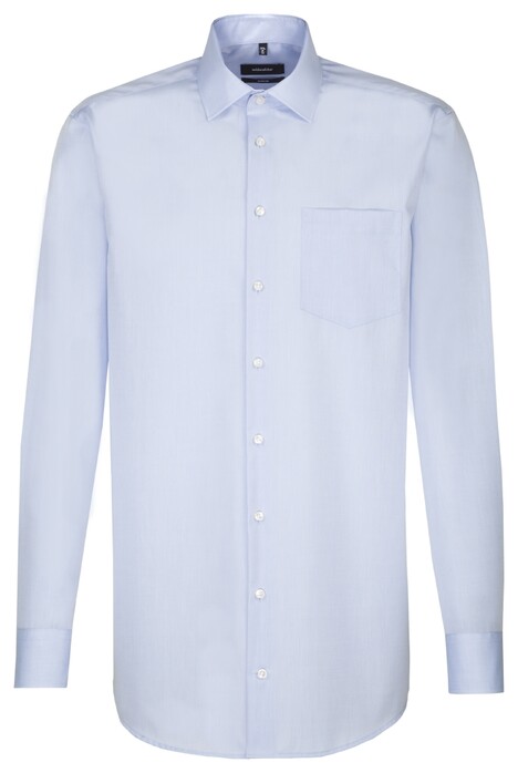 Seidensticker Sleeve 7 Uni Comfort Overhemd Sky Blue Melange