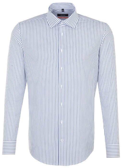 Seidensticker Slim Striped Business Kent Shirt Blue