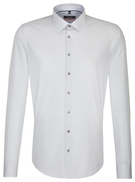Seidensticker Slim Uni Kent Shirt Extra Light Grey Melange