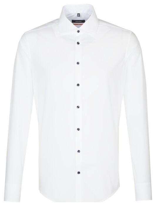 Seidensticker Spread Kent Contrast Shirt White
