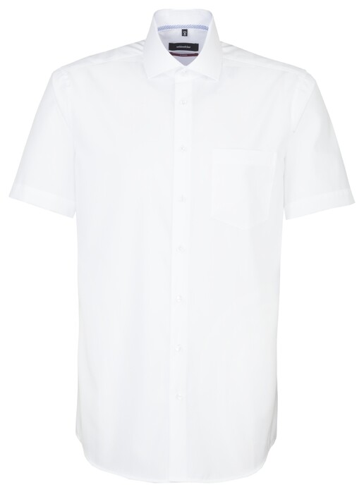 Seidensticker Spread Kent Short Sleeve Overhemd Wit