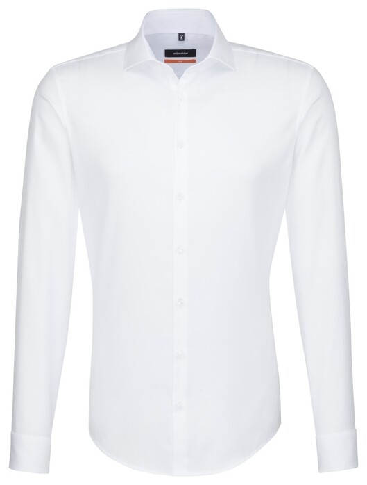 Seidensticker Spread Kent Slim Uni Overhemd Wit