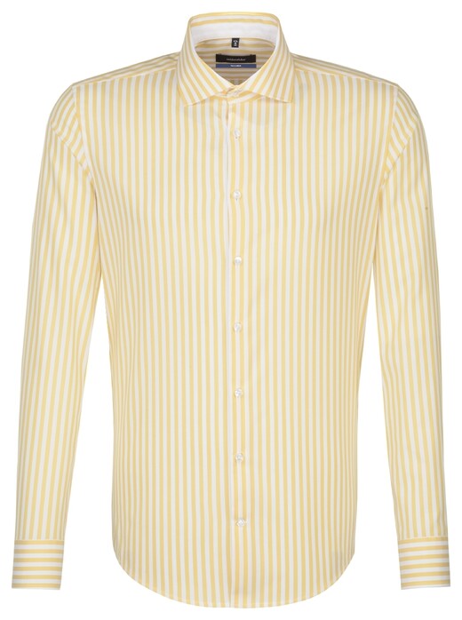 Seidensticker Spread Kent Stripe Overhemd Geel