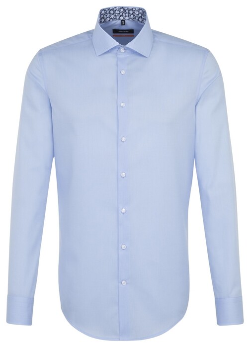 Seidensticker Spread Kent Uni Contrast Shirt Aqua Blue