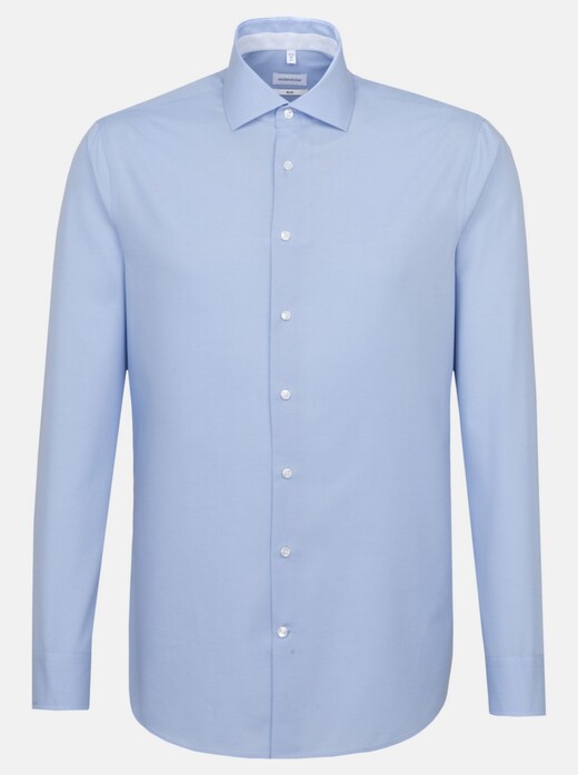 Seidensticker Spread Kent Uni Overhemd Blauw
