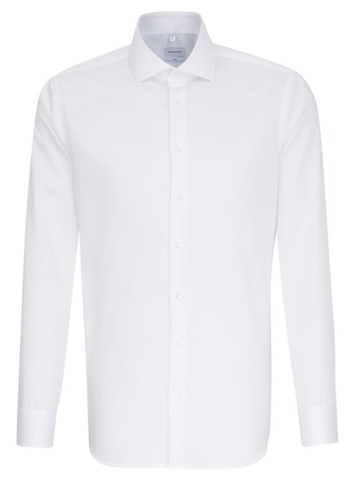 Seidensticker Spread Kent Uni Twill Shirt White