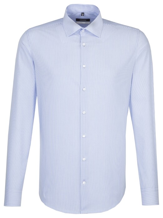 Seidensticker Striped Kent Business Overhemd Aqua Blue