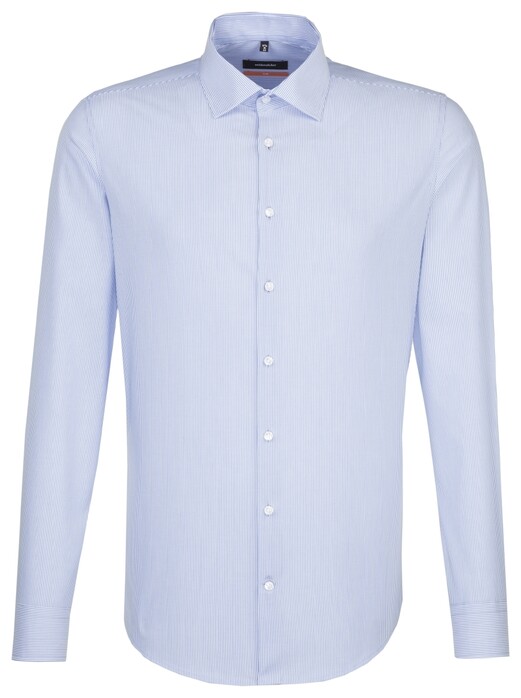 Seidensticker Striped Slim Shirt Aqua Blue