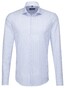 Seidensticker Striped Spread Kent Overhemd Pastel Blauw
