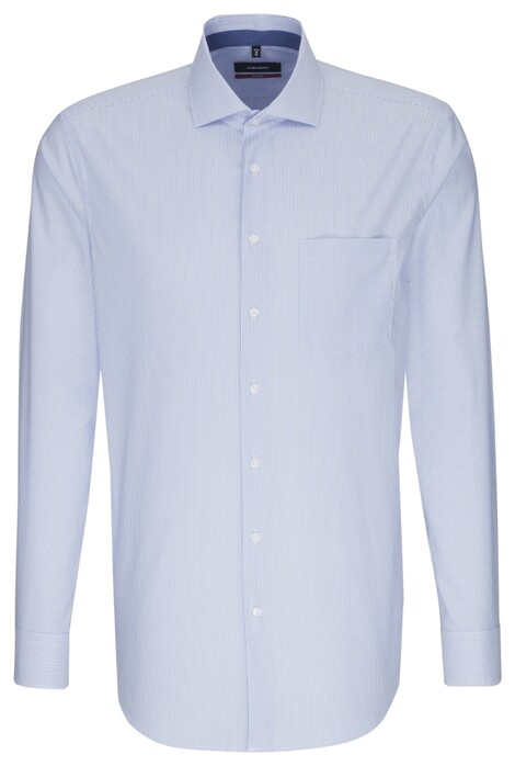 Seidensticker Striped Spread Kent Shirt Aqua Blue