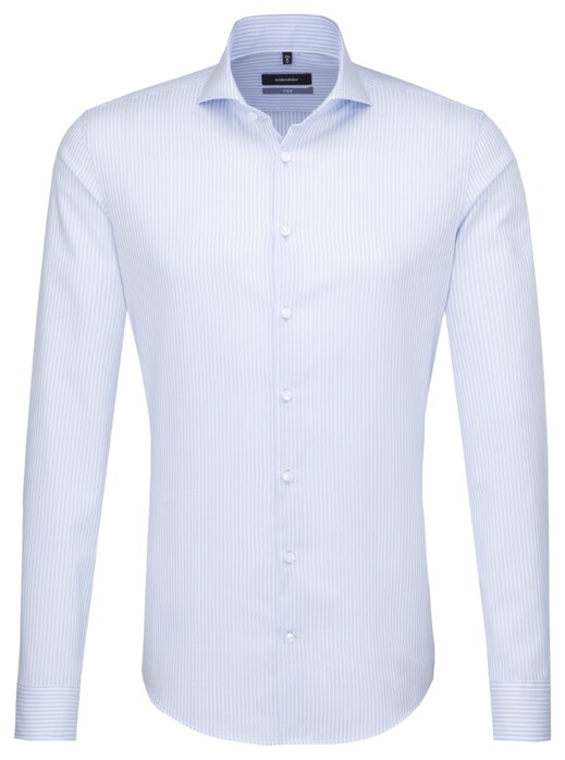 Seidensticker Striped Uni Business Shirt Aqua Blue
