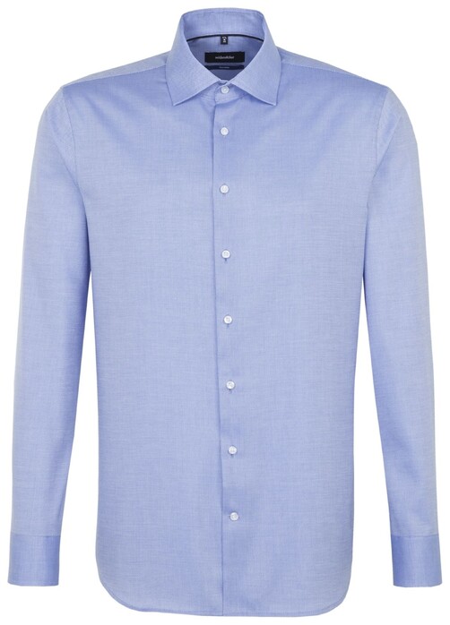 Seidensticker Structured Extra Long Sleeve Overhemd Intens Blauw