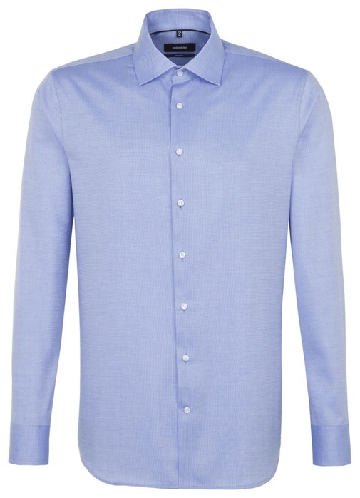 Seidensticker Structured Faux Uni Tailored Business Shirt Deep Intense Blue