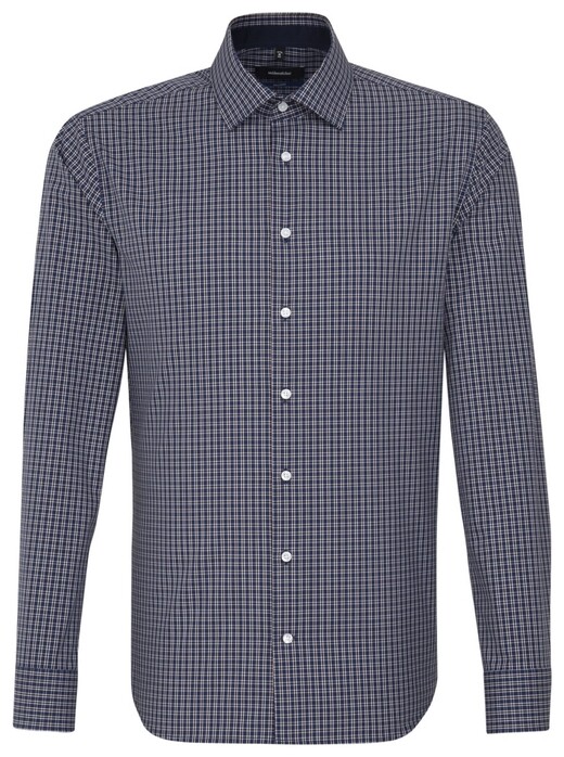 Seidensticker Tailored Check Overhemd Blauw
