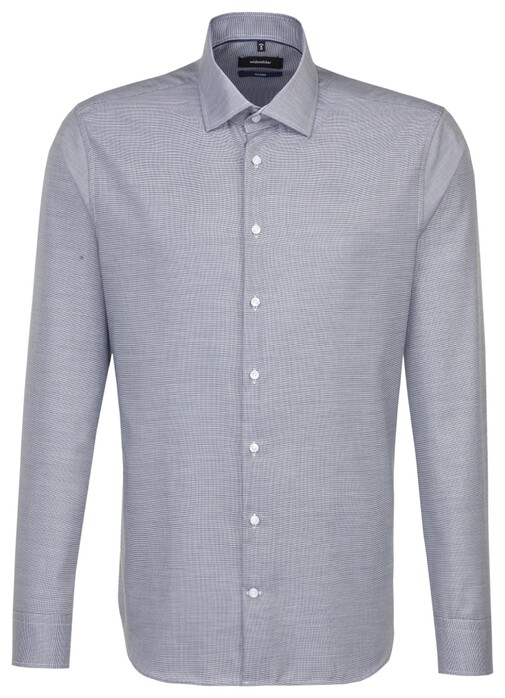 Seidensticker Tailored Micro Check Overhemd Pastel Blauw