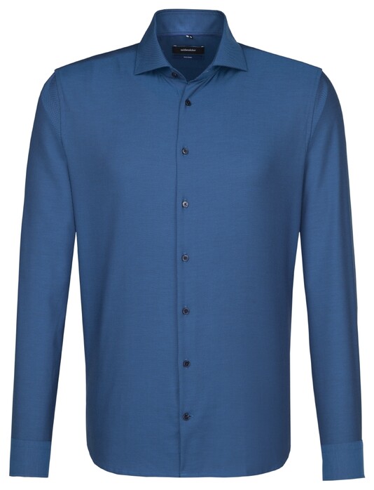 Seidensticker Tailored Spread Kent Overhemd Hard Blauw