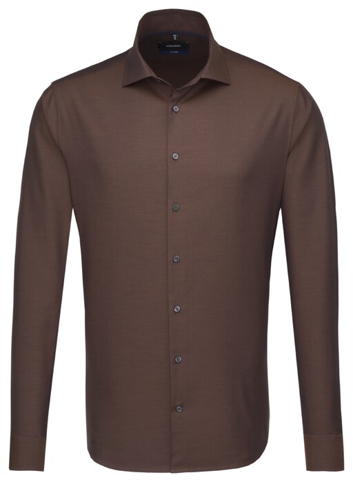 Seidensticker Tailored Spread Kent Overhemd Taupe
