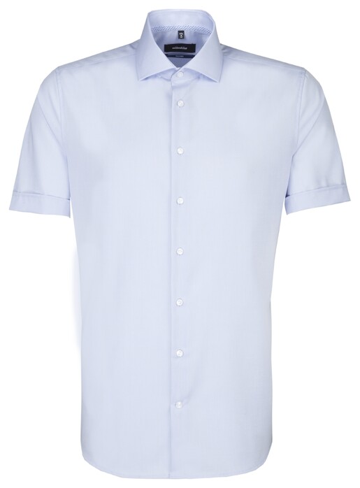 Seidensticker Tailored Uni Short Sleeve Overhemd Blauw