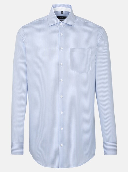 Seidensticker Twill Kent Stripe Shirt Deep Intense Blue