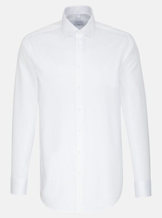 Seidensticker Twill Uni Light Business Kent Shirt White