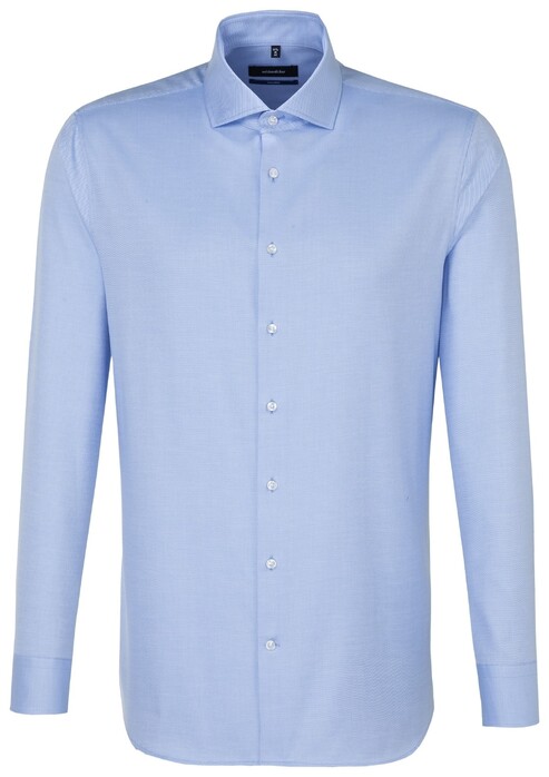 Seidensticker Twill Uni Light Spread Kent Overhemd Aqua Blue