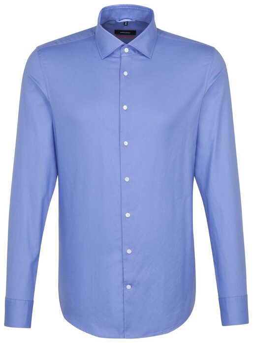 Seidensticker Uni Business Twill Overhemd Intens Blauw