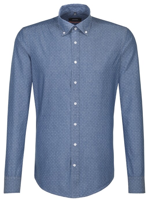 Seidensticker Uni Button Down Overhemd Pastel Blauw