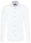 Seidensticker Uni Contrast Button Overhemd Wit