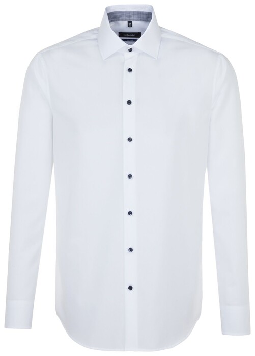 Seidensticker Uni Contrast Button Shirt White