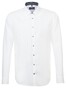Seidensticker Uni Contrast Kent Overhemd Wit