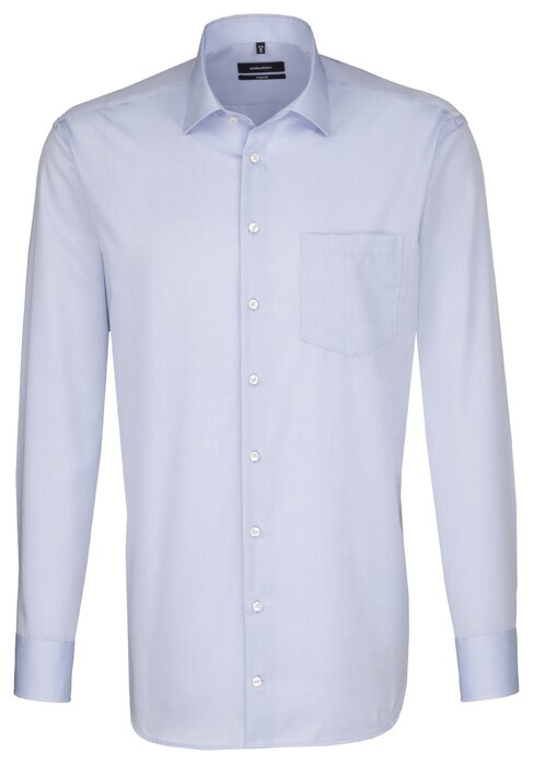 Seidensticker Uni Cotton Kent Overhemd Sky Blue Melange