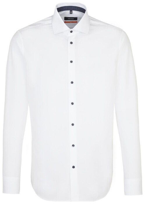Seidensticker Uni Fil-a-Fil Sleeve 7 Overhemd Wit