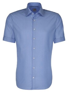 Seidensticker Uni Kent Short Sleeve Shirt Mid Blue