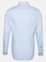 Seidensticker Uni Poplin Contrast Overhemd Pastel Blauw