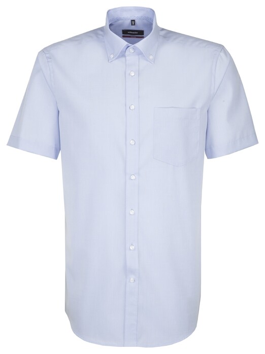 Seidensticker Uni Short Sleeve Overhemd Blauw