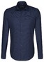 Seidensticker Uni Slim Spread Kent Overhemd Navy Blue