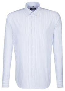 Seidensticker Vertical Stripe Button Down Shirt Aqua Blue