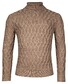 Thomas Maine Allover Cable Knit Pattern Rollneck Pullover Camel