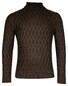 Thomas Maine Allover Cable Knit Pattern Rollneck Pullover Dark Olive