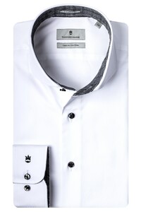 Thomas Maine Bari Cutaway 2Ply Fine Twill by Albini Shirt White-Black