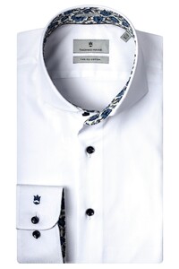 Thomas Maine Bari Cutaway 2Ply Fine Twill by Albini Shirt White-Grey