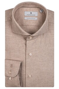 Thomas Maine Bari Cutaway Cashmere Blend Flannel Shirt Sand