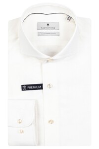 Thomas Maine Bari Cutaway Cotton Cashmere Blend Overhemd Off White