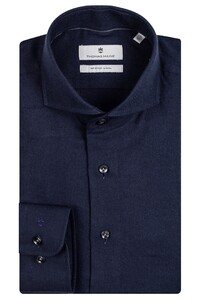Thomas Maine Bari Cutaway Cotton Wool Twill Overhemd Navy