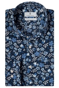 Thomas Maine Bari Cutaway Flower Pattern by Liberty Overhemd Navy