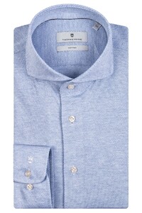Thomas Maine Bari Cutaway Jersey Micro Design Overhemd Blauw